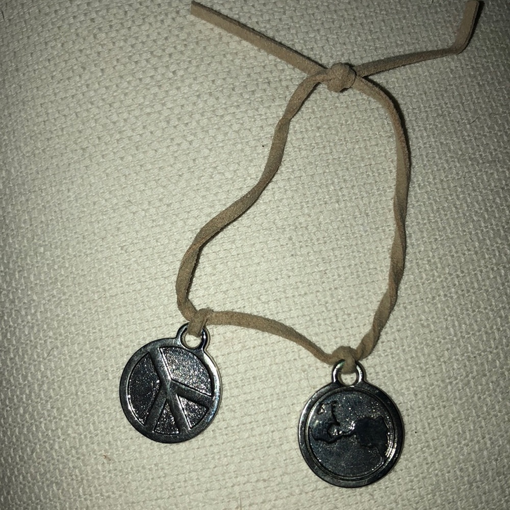 Silver world peace bracelet